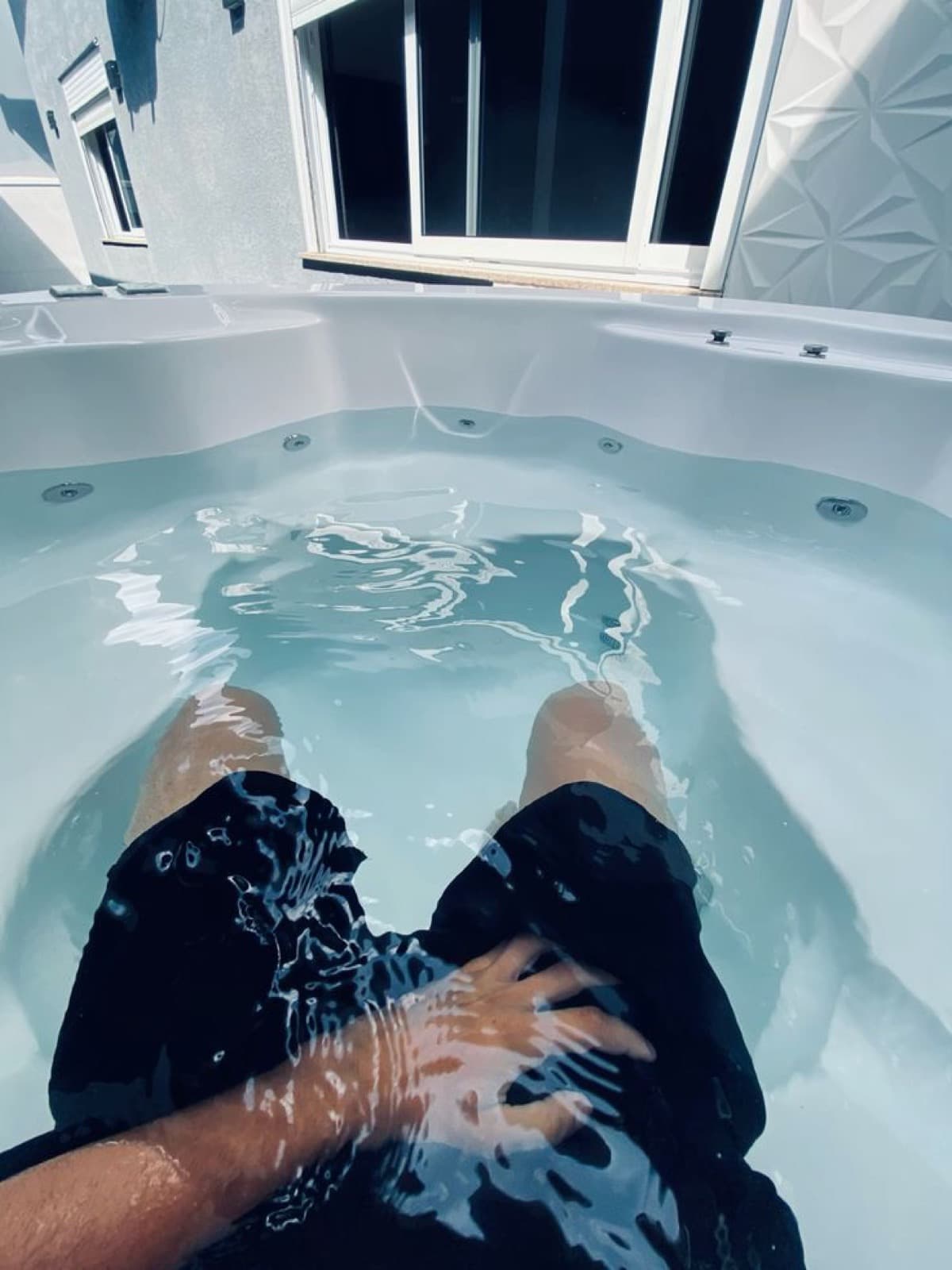 Vue en solo dans un jacuzzi